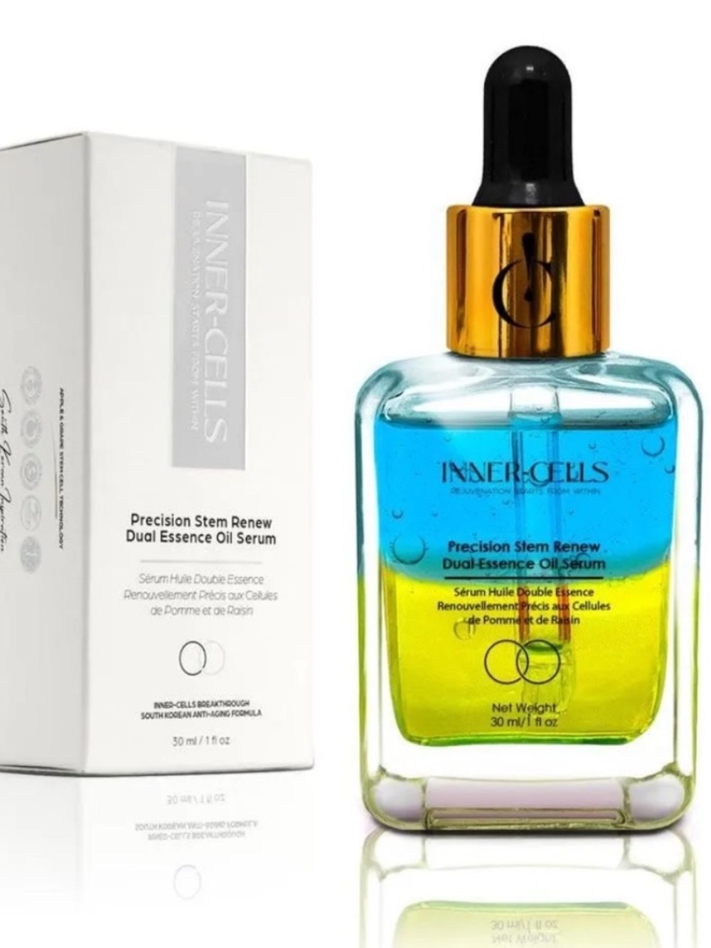 Inner-Cells Precision Stem Renew Dual Essence Oil Serum - Blue & Yellow